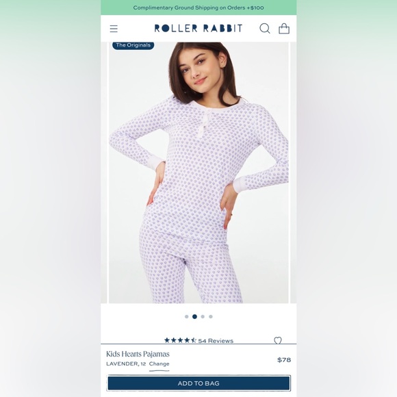 Roller Rabbit White and Blue Heart Pajama Set - Picture 2 of 5